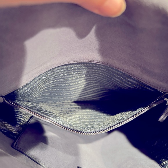 Prada Hand Bag Blue Suede Leather 2443256 - Picture 6 of 16